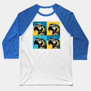 Pop Blue And Yellow Macaw Art - Cool Birds Baseball T-Shirt